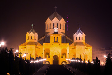 Fototapeta na wymiar church at night time
