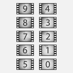 Movie countdown vector set