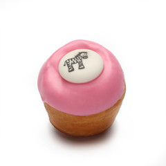 Small Cupcake colorful White Chocolate pattern zebra isolated on white background