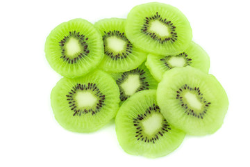 Fototapeta premium sliced Kiwi fruit isolated on white background cutout