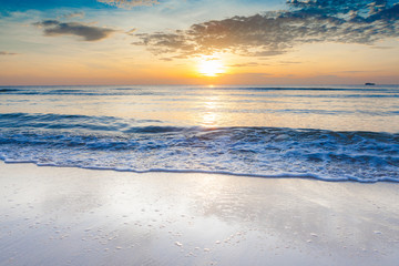 Bright sunrise over on the beach