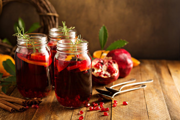 Pomegranate and orange winter cocktail