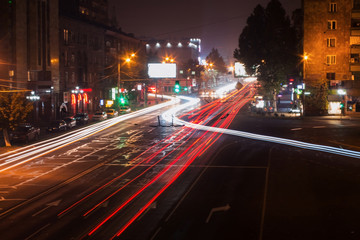 Night traffic in the city