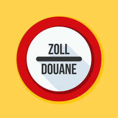 Customs sign (non-English text  - Customs)