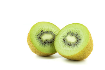 Fototapeta premium sliced Kiwi fruit isolated on white background cutout