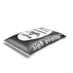 Black cement sack isolated on white. 3D illustration