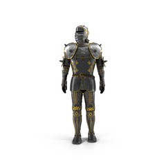 Full suit of Armour on white. 3D illustration