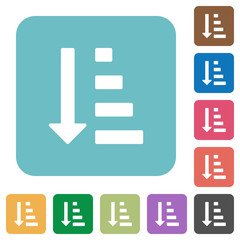 Ascending ordered list mode flat icons