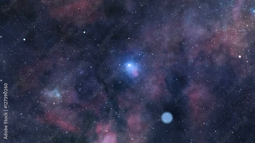 Wall mural loopable space travel