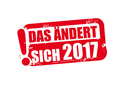 Roter Stempel - das &auml;ndert sich 2017 - Vektor Illustration freigestellt