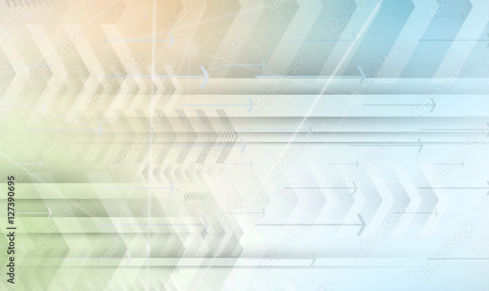 Poster flow of arrows. imagination of business or technology process. vector futuristic background with gre