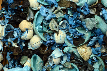 Blue potpourri background