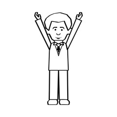 man with arms up cartoon icon image vector illustration design 