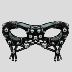 pattern background mask black leather with rivets