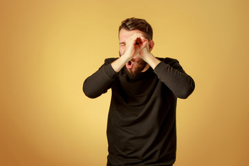 Portrait of young man with happy facial expression