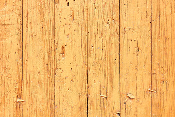 Fototapeta na wymiar Wood plank brown Yellow tracks background texture