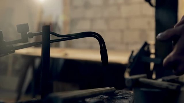 Welder Sets Fire to the burner