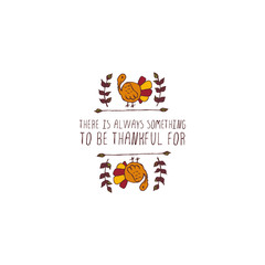 Thanksgiving label with text on white background