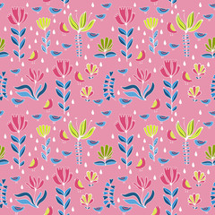 Beautiful floral ornament, Vector seamless pattern.