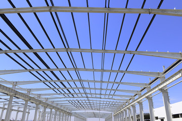 Steel structure workshop is under construction