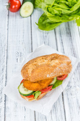 Bun with a Chicken Schnitzel