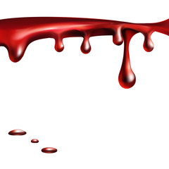blood flowing, in motion, blood trickling down, isolated vector