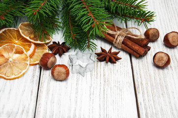 baking concept  - spices for christmas cookie