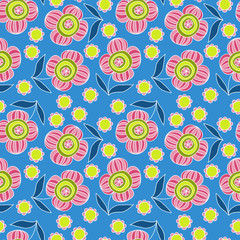 Fototapeta premium Beautiful floral ornament, Vector seamless pattern.