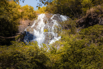 Waterfall in autumn forest at Salika waterfall national park ,Thailand