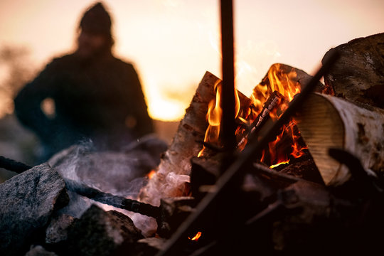 Close up of campfire