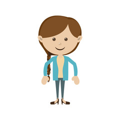 woman character icon image vector illustration design 