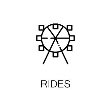 Ferris wheel flat icon or logo for web design.