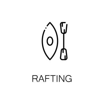 Rafting flat icon or logo for web design.