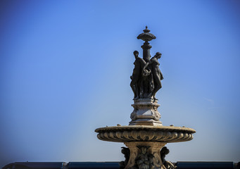 Sculpture of the Fontaine des Trois Grâces in Place de la Bourse