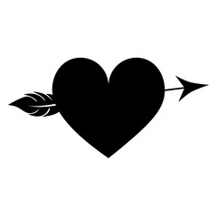 heart cartoon with arrow icon image vector illustration design 