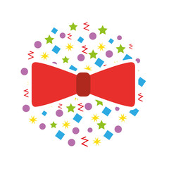 cute bow party icon vector illustration design