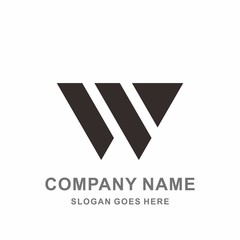 Obraz premium Monogram Letter W Diagonal Strips Geometric Triangle Business Company Stock Vector Logo Design Template