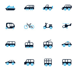Public transport icons set