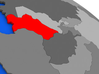 Turkmenistan in red