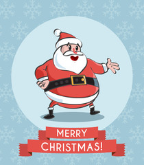 Christmas card with Santa Claus. Vector Illustration.