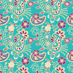 Paisley seamless colorful pattern