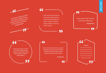 Typographic Quote Template. Template Vector Set. Trendy Colours.