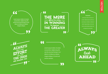 Typographic Quote Template. Template Vector Set. Trendy Colours.