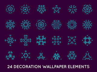 Set of minimal decoration background vintage shapes collection