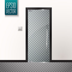 Glass door isolated on transparent background. Vector