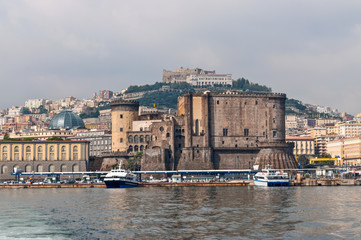Obraz premium View from the sea - Castel Nuovo often called Maschio Angioino