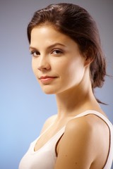Closeup portrait of attractive young woman