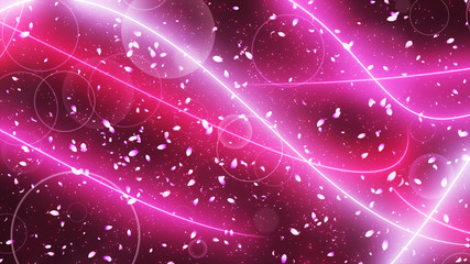 桜吹雪と光のライン