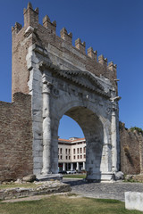 Fototapeta na wymiar Rimini - Arch of Augustus - Italy
