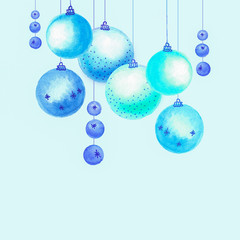 watercolor Christmas  balls